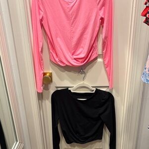 Lilly Pulitzer Pink and Black Long Sleeve Blouses